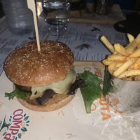 The vegan burger  at Café Fino in Carvoeiro