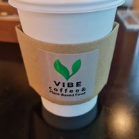 Latte with Soya milk at VIBE Coffee & Plant-Based Food in Bangkok