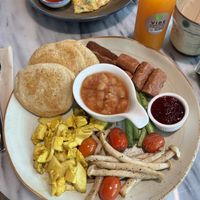 Breakfast set that came with juice   at VIBE Coffee & Plant-Based Food in Bangkok