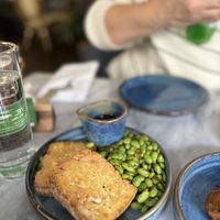 Tofu and edamame beans  at The Vegan Brasserie in South West London