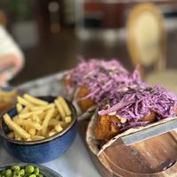 Amazing cauliflower tacos  at The Vegan Brasserie in South West London