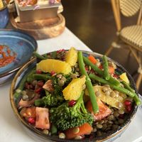 Lentil and broccoli salad   at The Vegan Brasserie in South West London