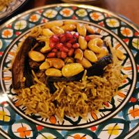 Rice with aubergine at Aleppo Supper Club in Berlin