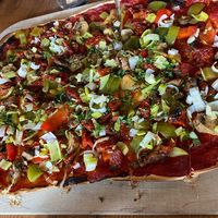 Vegan tarte flambée at Feinkost Sirin's in Bad Sackingen