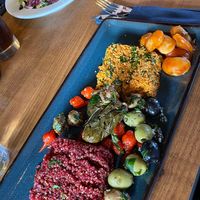 Antipasti plate with bulgur salad  at Feinkost Sirin's in Bad Sackingen