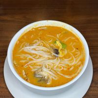 Tom Kah with rice noodles #Veganuary at Charm Thai Kitchen & Sushi Bar in Mobile