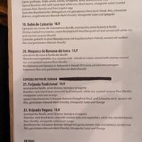 Menu at Tapiocaria in Berlin