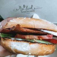 Vegan BLT bagel 🥯  at Be Kind The Vegan Coffee Caravan in Hayle