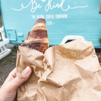 Vegan croissant at Be Kind The Vegan Coffee Caravan in Hayle