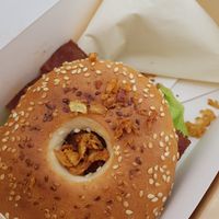 Bagel was delicious at Be Kind The Vegan Coffee Caravan in Hayle