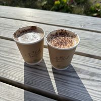 Soy cappucinos  at Be Kind The Vegan Coffee Caravan in Hayle