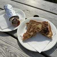 Cuban and panko breaded chick’n wrap  at Be Kind The Vegan Coffee Caravan in Hayle