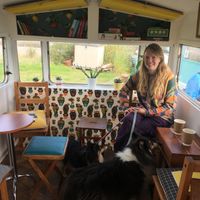 Lush interior in the vintage caravan! at Be Kind The Vegan Coffee Caravan in Hayle