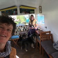 Funky interior of Betty the new vintage caravan!  at Be Kind The Vegan Coffee Caravan in Hayle
