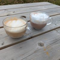 Oat Latte and Oat Hot Chocolate going down well. at Be Kind The Vegan Coffee Caravan in Hayle