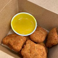 Chikin nuggets with mustard maple sauce  at V Burger in Calgary