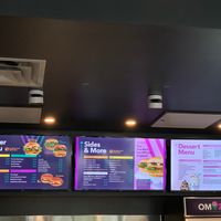 Menu board at V Burger in Calgary