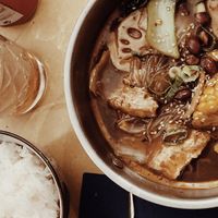 wonderful spicy hot pot !  at Su Guan in Florence