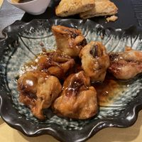 Aubergine and tofu balls - super fried   at Su Guan in Florence