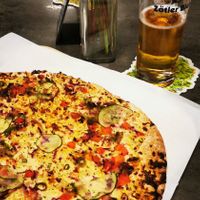 Vegan flammkuchen at Burgkaffee in Oberstdorf