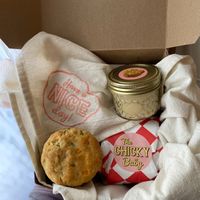 Comes with a towel wrapped around the biscuits to keep them warm! at NICE Biscuit in Syracuse