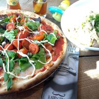 Our pizza and pasta funghi. at Happy Italy in Eindhoven