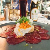 🌱 BEETROOT CARPACCIO, QUINOA TARTLETS AND PINEAPPLE-CHILI COMPOTE
💭 It was delicious and sweet. However, I was thinking about whether I should have ordered it as a dessert du at Wasser & Brot  in Offenburg