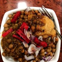 Samosa Chaat - Veganized at A1 Sweet and Restaurant in Oakville