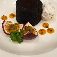 Lava cake with ice cream at The Vegano Bistro in Chiang Mai