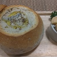 Creamy mushroom soup. at The Vegano Bistro in Chiang Mai