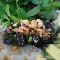 The cha la lot (grilled patty wrapped with la lot) at Thien Ngoc in Rach Gia