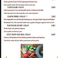 Vegan menu  at Ban Thai in Darmstadt