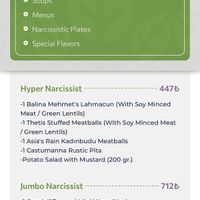 Part of the menu (available via QR code)  at Veganarsist Kadıköy - Osmanağa in Istanbul