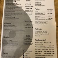 Menu at Billy Brunch in Barcelona