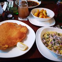 Wiener Schnitzel mit Erdäpfelsalat at Velani in Vienna