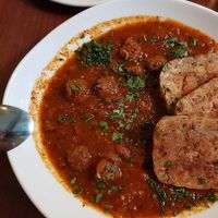 Wiener Saftgulasch mit Serviettenknödel at Velani in Vienna