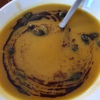 pumpkin soup at Velani in Vienna