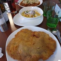 amazing schnitzel and potato salad at Velani in Vienna