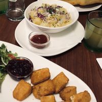 Schnitzel mit Kartoffelsalat und gebackener Käse  at Velani in Vienna