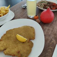 Schnitzel & Kürbis Gulasch at Velani in Vienna