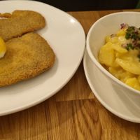 Vienner Schnitzel with potato Salat (16,50€) at Velani in Vienna