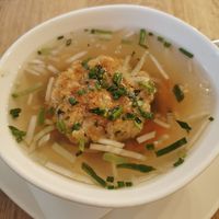 Kaspressknödelsuppe - Cheese dumpling soup at Velani in Vienna