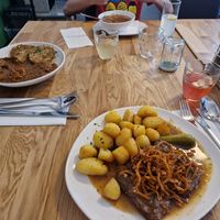 Gulasch and the Zwiebelrostbraten at Velani in Vienna