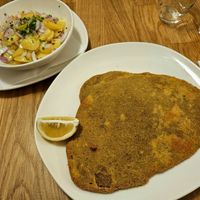 The schnitzel was as big as my head at Velani in Vienna