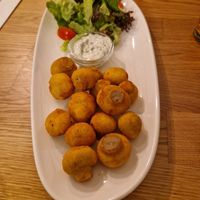 Breaded mushrooms at Velani in Vienna
