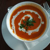 Paprika cream soup at Velani in Vienna