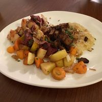 Blunzengröstl mit Gemüse und warmen Sauerkraut at Velani in Vienna