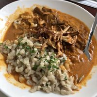 Eierschwammerl Gulasch mit Spätzle  at Velani in Vienna