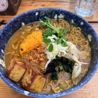 yummy & good vibes on the outside. vegan options available😄 at Red Light Ramen in Nelson