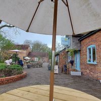Lovely outdoor seating at Happyccino in Wimborne